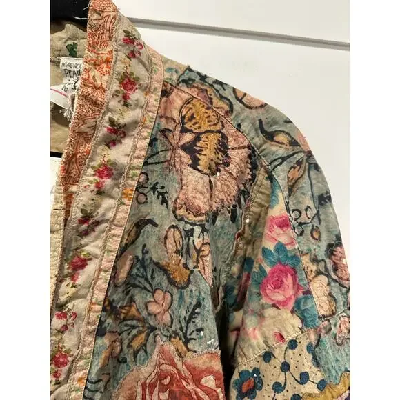 NWT Magnolia Pearl Versailles Cotton Quilted Julian Floral Kimono O/S - Picture 5 of 11